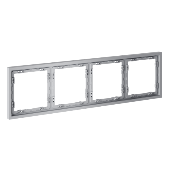 Рамка пластиковая Voltum S70 на 4 поста, (серый) VLS100416