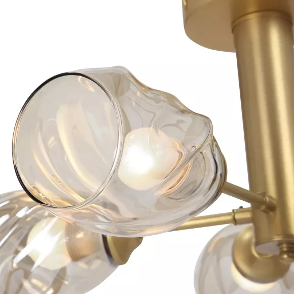 Потолочная люстра Vitaluce V3956-8/5PL, Золото, Бежевый, Металл, крупный план Потолочная люстра Vitaluce V3956-8/5PL, Золото, Бежевый, Металл, крупный план