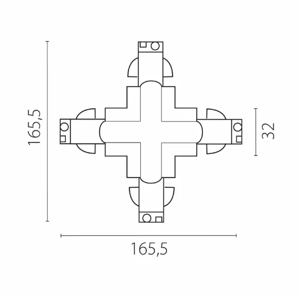 Соединение крестовое с подводом питания к треку 5040xx-(F)/(R) Lightstar Quattro 504146-FR Соединение крестовое с подводом питания к треку 5040xx-(F)/(R) Lightstar Quattro 504146-FR