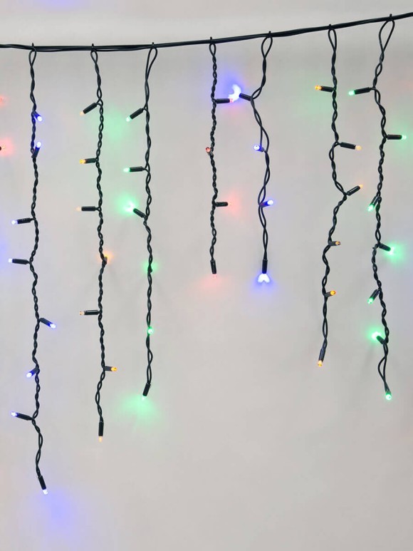 Уличная светодиодная гирлянда Uniel бахрома (UL-00003933) разноцветный ULD-B3010-200/TBK Multi IP67