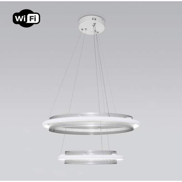 Подвесной светильник Eurosvet Imperio 90241/2 белый/ серебро Smart