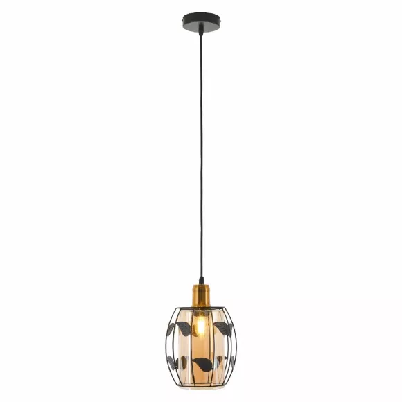 Подвесной светильник MyFar Huston MR1690-1P, Черный, Янтарный, Металл Подвесной светильник MyFar Huston MR1690-1P, Черный, Янтарный, Металл
