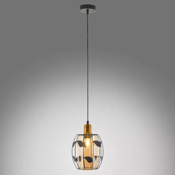 Подвесной светильник MyFar Huston MR1690-1P, Черный, Янтарный, Металл, декоративные элементы крупным планом Подвесной светильник MyFar Huston MR1690-1P, Черный, Янтарный, Металл, декоративные элементы крупным планом