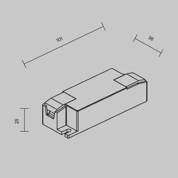 Источник тока Maytoni Zigbee 771003, вид сбоку Источник тока Maytoni Zigbee 771003, вид сбоку