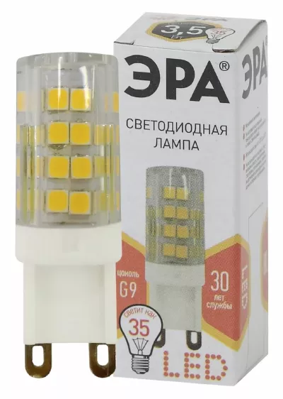 Лампа светодиодная Эра G9 3,5W 2700K LED JCD-3,5W-CER-827-G9 Б0027861