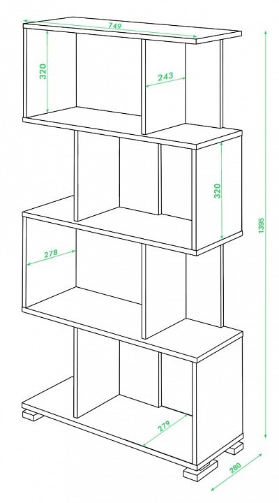Стеллаж Домино нельсон СЛ-5-4 MER_SL-5-4_BEN