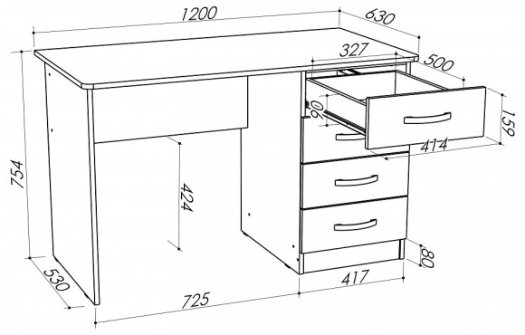 Стол письменный СП 4 JZZ_SP-4B