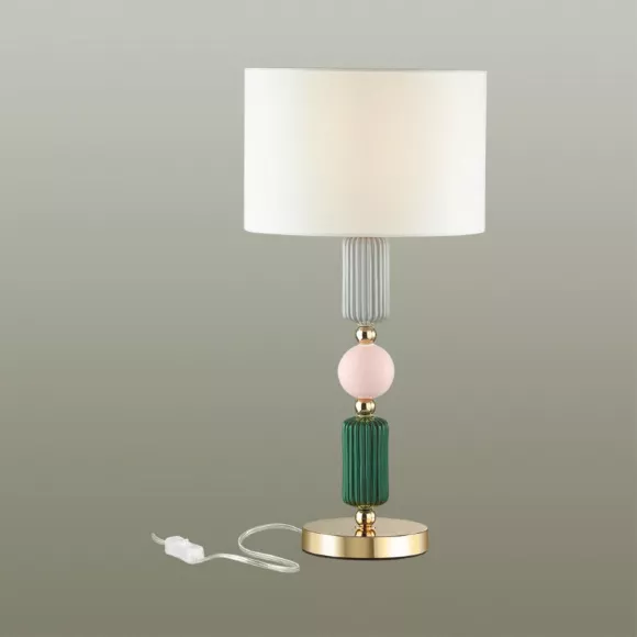 Настольная лампа Odeon Light CANDY 4861/1T, Золото, Белый, Металл Настольная лампа Odeon Light CANDY 4861/1T, Золото, Белый, Металл