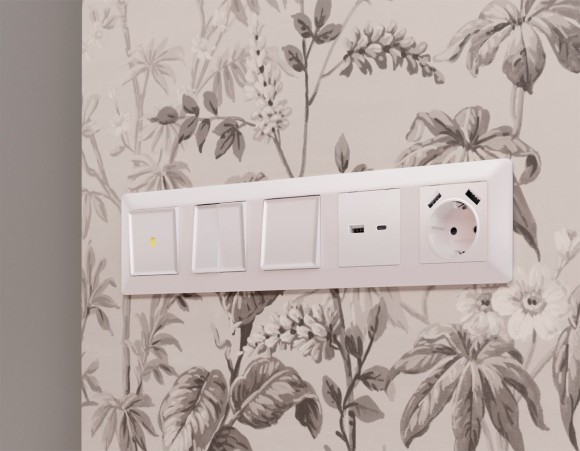 Комплект механизма 2-клавишного перекрестного выключателя 10A-250V Alfa Жемчуг Quant Ambrella Volt MA203030 (AP2030, VM125)