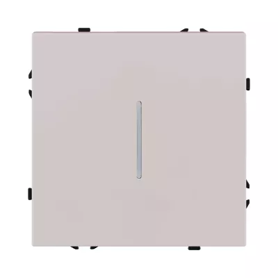 Выключатель 1-клавишный проходной 10А/250В с LED подсветкой, кашемир матовый Kollinger Eclipse EC-008CM