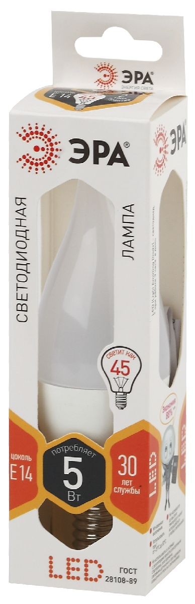 Лампа светодиодная Эра E14 5W 2700K LED BXS-5W-827-E14 Б0027967