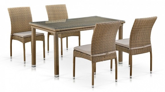 Набор уличный T256B/Y380B-W65 Light Brown (4+1) AFN_T256B-Y380B-W65_Light_Brown_4Pcs