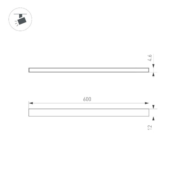 Трековый магнитный светильник Arlight MAG-MICROCOSM-STRIP-L600-10W Day4000 (BK, 100 deg, 24V) 043268