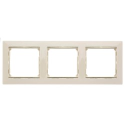 Рамка 3-постовая Legrand Valena слоновая кость/золотой штрих 774153
