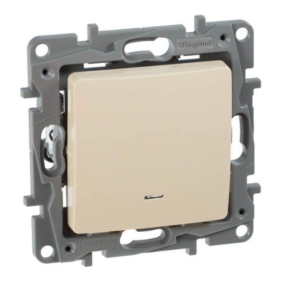 Выключатель одноклавишный Legrand Etika 10A 250V с подсветкой слоновая кость 672303