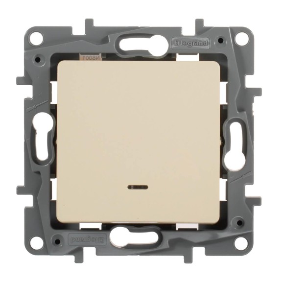 Выключатель одноклавишный Legrand Etika 10A 250V с подсветкой слоновая кость 672303
