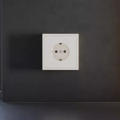 Накладка для розетки с заземлением и защитными шторками Voltum S70 (хлопок) VLS000713