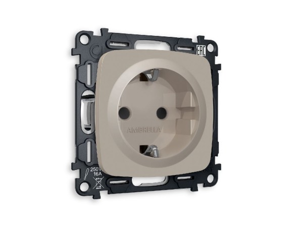 Комплект механизма розетки с/з со шторками Ambrella Volt Omega MO367010