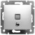 Выключатель кнопочный одноклавишный Legrand Valena 10A 250V с подсветкой Звонок алюминий 770115