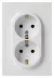 Розетка Эра Galaxy 15-2105-01 с заземлением двойная 2X2P+E Schuko со шторками IP20 16А-250В белый Б0070697