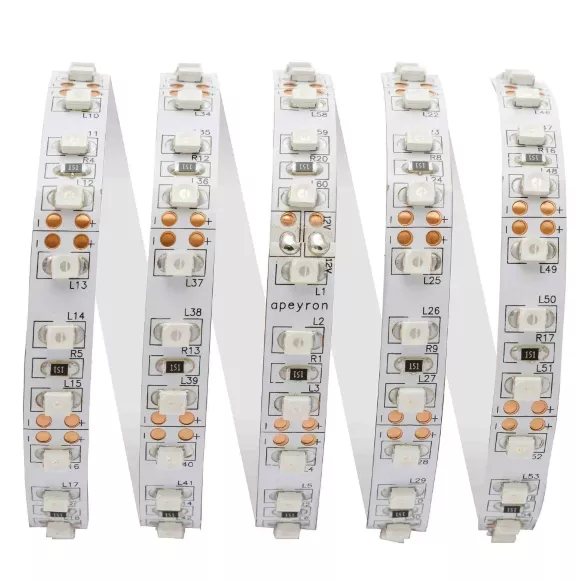 Светодиодная лента Apeyron 12В СТ 9,6Вт/м smd3528, 120д/м IP20 5м зеленая 00-19 Светодиодная лента Apeyron 12В СТ 9,6Вт/м smd3528, 120д/м IP20 5м зеленая 00-19