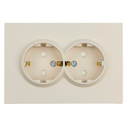 Розетка 2-местная с защитной шторкой Stekker Эмили с/з 250В 16А RST16-5114-08 кашемир soft touch 49908