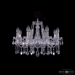Подвесная люстра Bohemia Ivele Crystal 1413/8/200 Ni Leafs