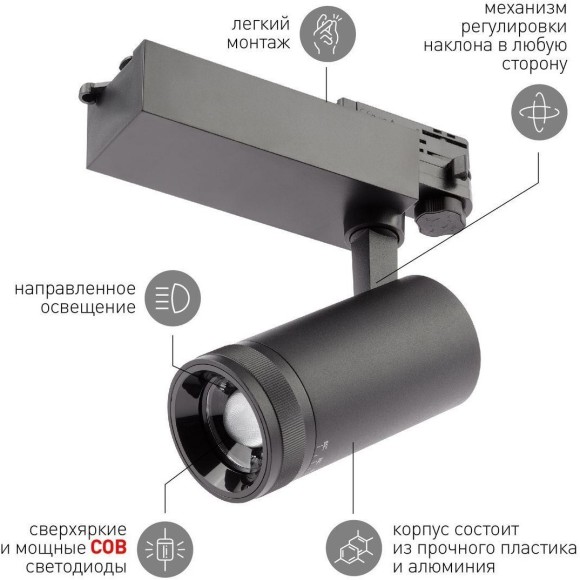 Трековый светильник ЭРА STR-30-99-40K-B30 Б0049791