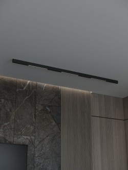 Трековая система со светильниками №2 трехфазная накладная Eldeko (48В, форма - прямая, 2м, 4000K) черная Hesby Lighting HSBL_kompl_E002_NI2B4K