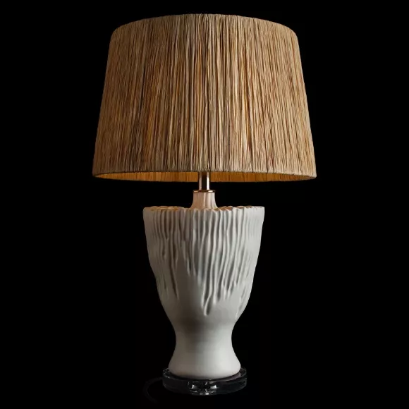 Настольная лампа LOFT IT Raffia 10497T, Белый, Коричневый, Керамика, декоративные элементы крупным планом Настольная лампа LOFT IT Raffia 10497T, Белый, Коричневый, Керамика, декоративные элементы крупным планом