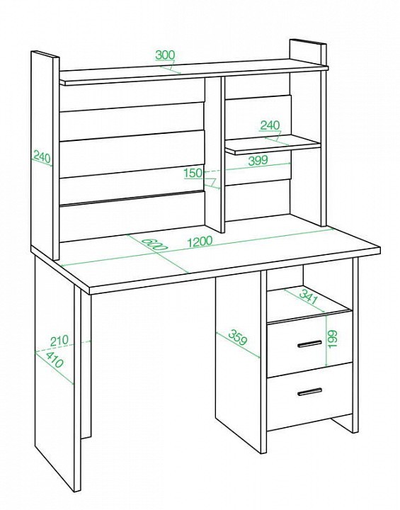 Стол компьютерный Домино Lite СКЛ-Прям120Р+НКЛ-120 MER_SKL-Pryam120R_NKL-120_BE