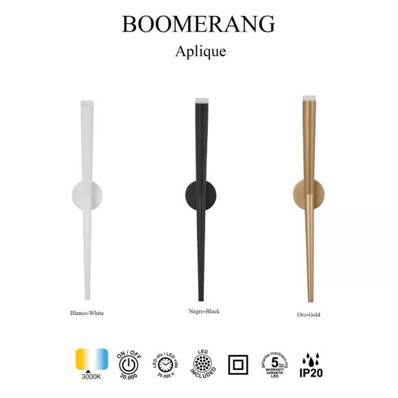 Настенный светильник Mantra Boomerang 9241, 3000, Теплый белый, Хай-тек Настенный светильник Mantra Boomerang 9241, 3000, Теплый белый, Хай-тек