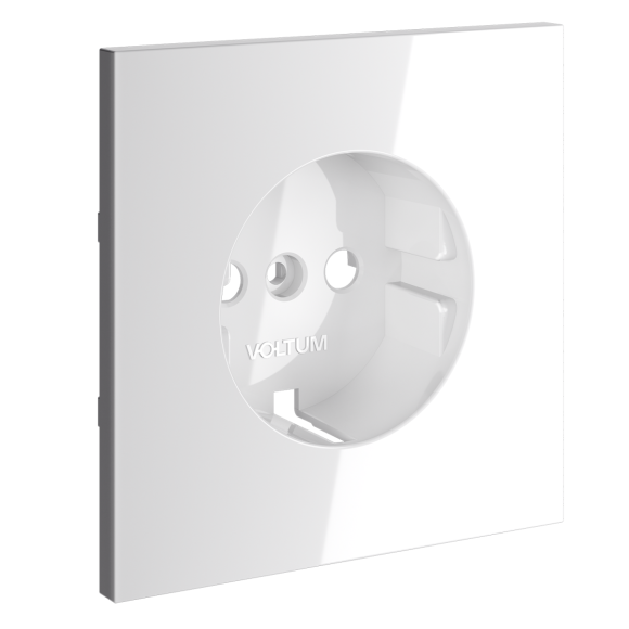 Накладка для розетки с заземлением Voltum S70 (белый глянцевый) VLS000601