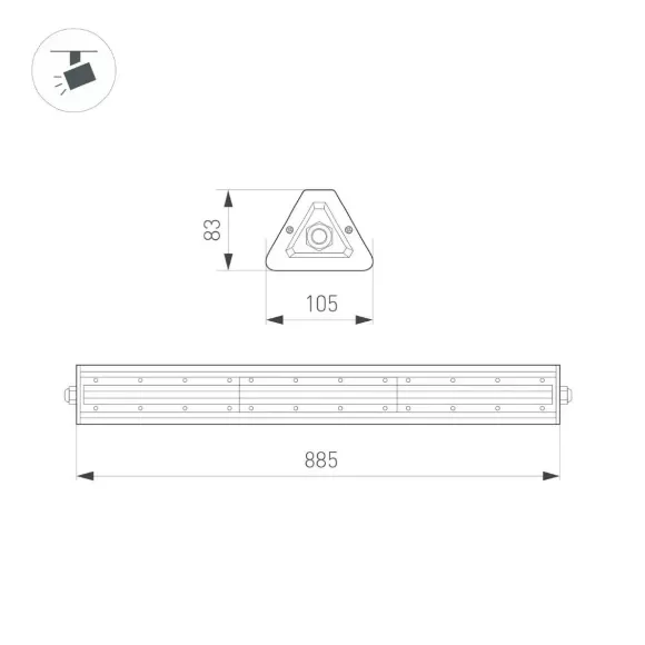 Линейный светильник Arlight SP-LAGERN-L885-150W Day4000 052037 Линейный светильник Arlight SP-LAGERN-L885-150W Day4000 052037