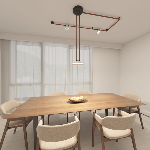 Трековый однофазный светильник Denkirs Belty flow DK5564-WH+BK