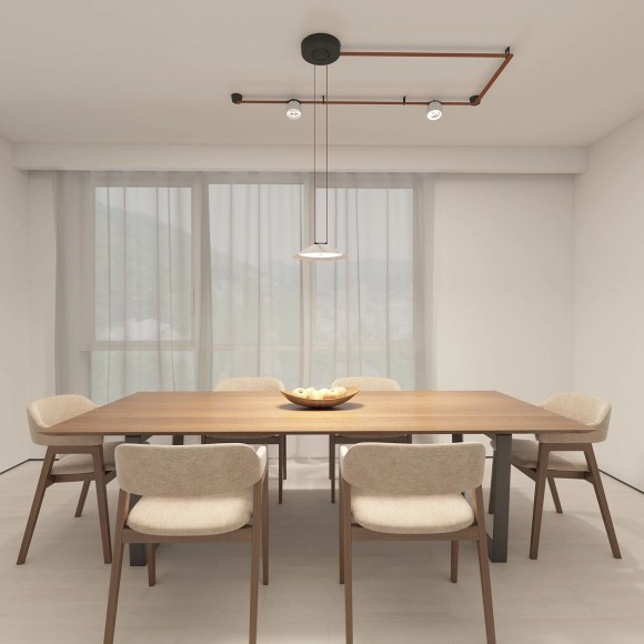 Трековый однофазный светильник Denkirs Belty flow DK5564-WH+BK