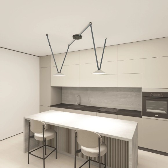 Трековый однофазный светильник Denkirs Belty flow DK5564-WH+BK