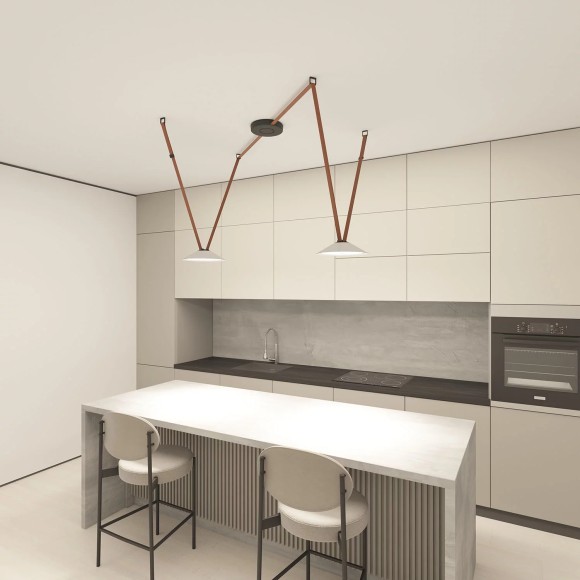 Трековый однофазный светильник Denkirs Belty flow DK5564-WH+BK