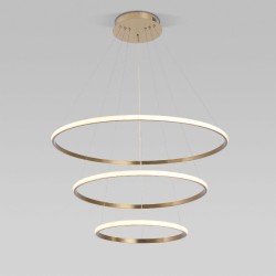 Подвесная светодиодная люстра с пультом управления Eurosvet Collars 90264/3 латунь