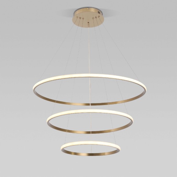 Подвесная светодиодная люстра с пультом управления Eurosvet Collars 90264/3 латунь