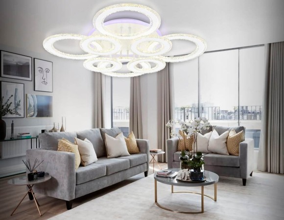 Потолочная светодиодная люстра с пультом управления Ambrella Light ACRYLICA FA8854