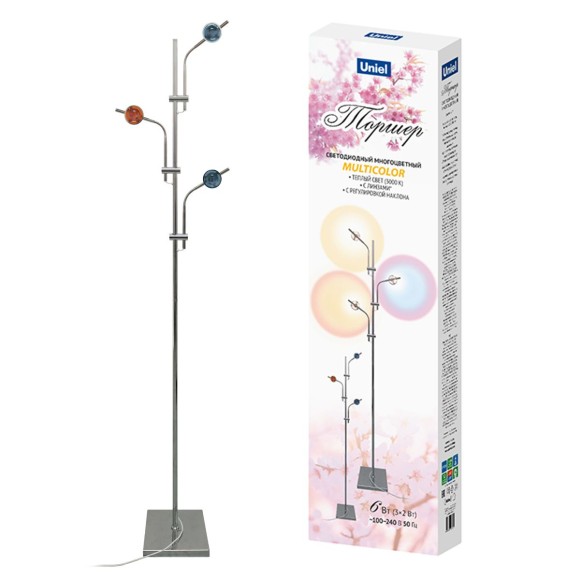 Торшер Uniel ULM-T641 3x2W/3000K CHROME MULTICOLOR UL-00012153