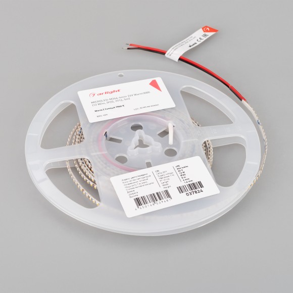 Светодиодная лента Arlight MICROLED-M266-4mm 24V Warm3000 (12 W/m, IP20, 2216, 5m) 037824