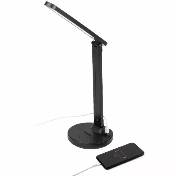 Настольная лампа Эра NLED-511-6W-BK Б0057205, Черный, От теплого до холодного, Пластик, основание крупным планом