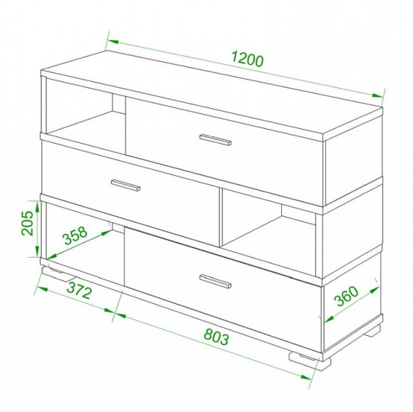 Тумба комбинированная Домино нельсон СБ-40/3 MER_SB-40_3_NBE