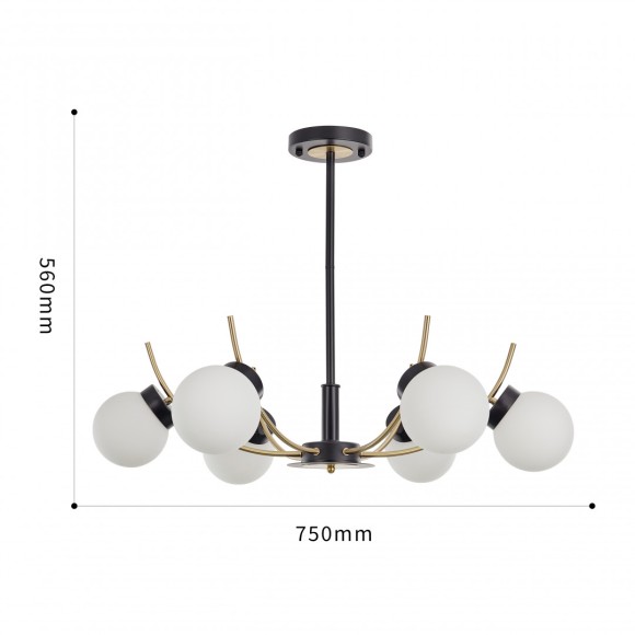 Люстра на штанге Arte Milano Neapolis 276169/6 BK/GD