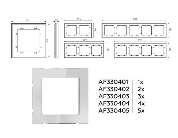 Рамка одноместная Ambrella Volt Platos AF330401