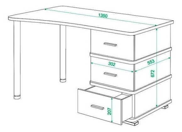 Стол письменный Домино СД-35 MER_SD-35_VKK-LEV