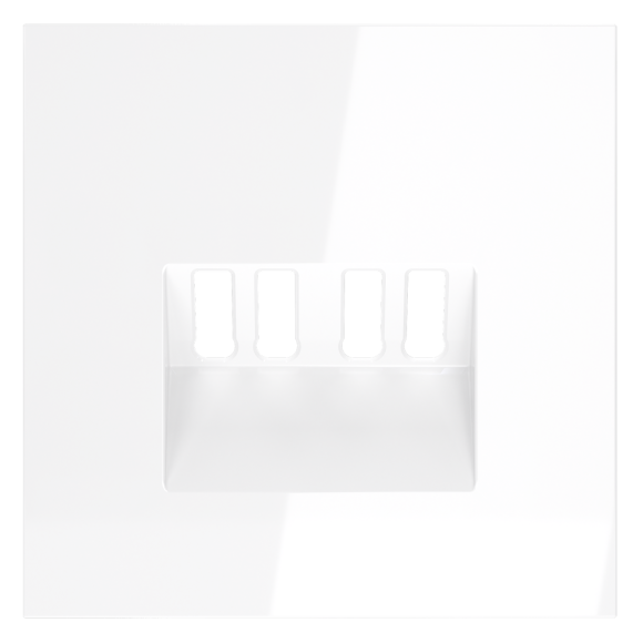 Накладка для розетки акустической 4-местной  Voltum S70 (белый глянцевый) VLS001501