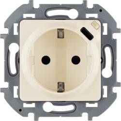 Розетка с/з с USB тип C со шторками Legrand Inspiria 673771